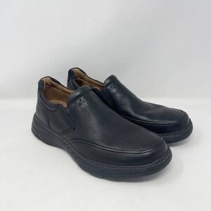 Clarks Un Brawley Step Slip On Shoe Mens 11M Black Leather Casual Comfort Loafer
